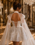 BRIDAL MINI DRESS WITH MATCHING GLOVES