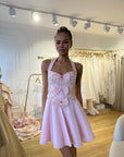 FAIRY PINK HALTERNECK DRESS