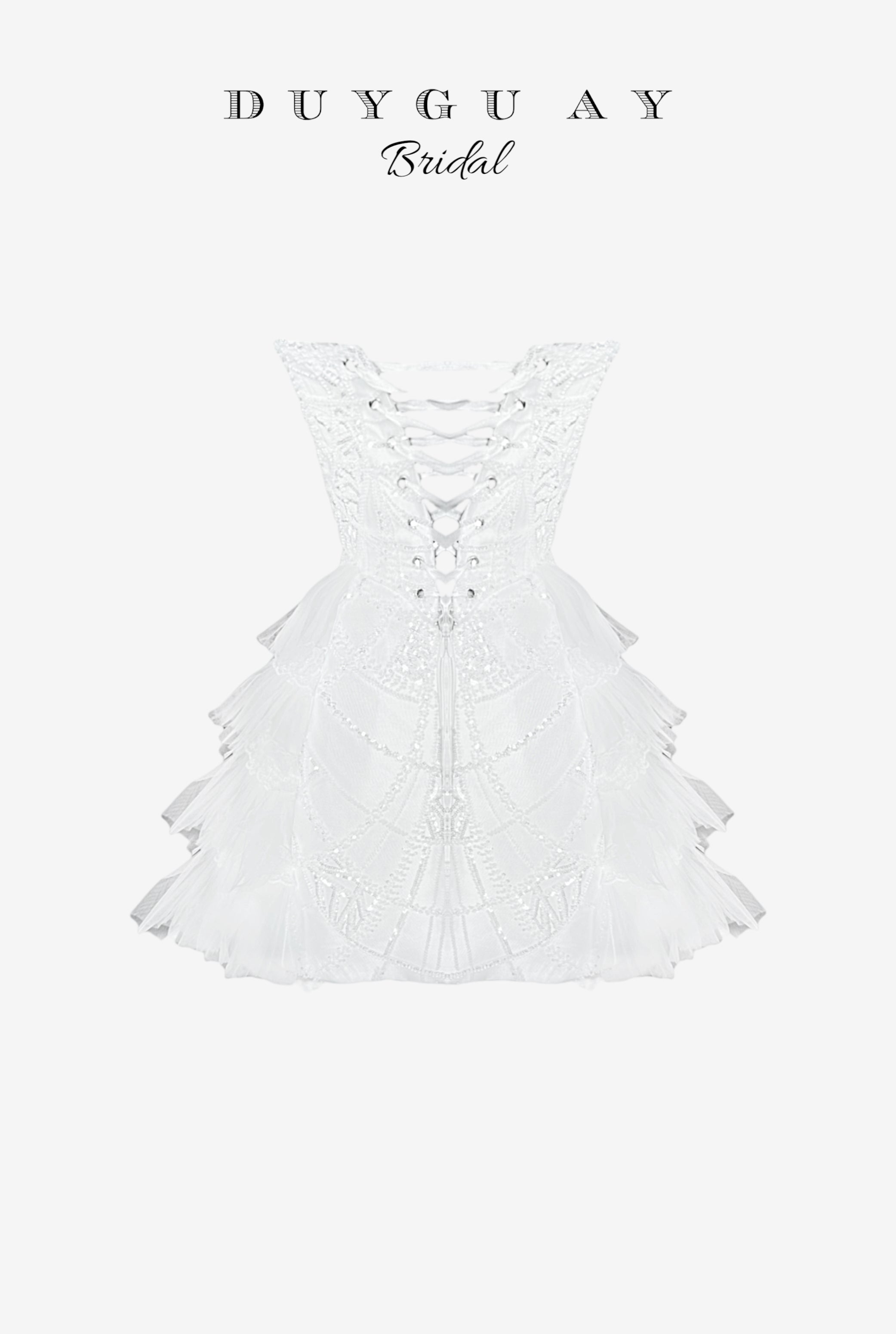 RUFFLE MINI RECEPTION DRESS