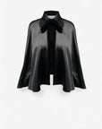 SILK CAPE WITH VELVET BOW-TIE