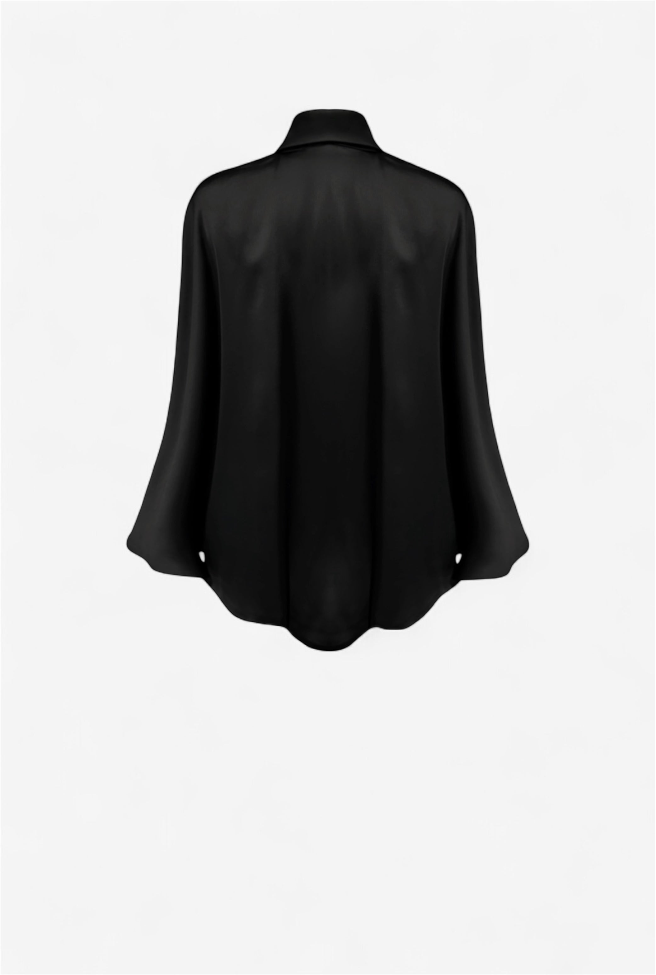 SILK CAPE WITH VELVET BOW-TIE – DUYGU AY COLLECTION