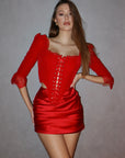 MATILDA ROUGE VELVET SET