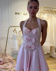 FAIRY PINK HALTERNECK DRESS