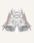 BRIDAL MINI DRESS WITH MATCHING GLOVES