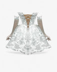 BRIDAL MINI DRESS WITH MATCHING GLOVES