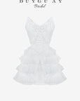 RUFFLE MINI RECEPTION DRESS